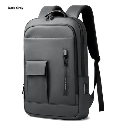 Men's lightweight Oxford cloth backpack in dark grey, olive green, blue or black for business travel