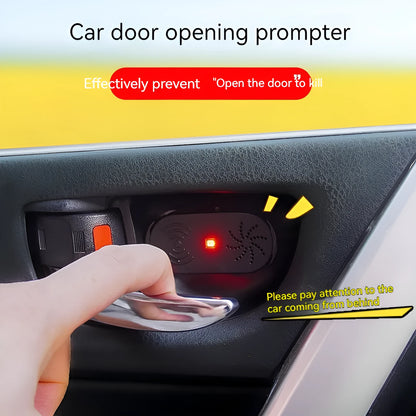 Black ABS car door open reminder alarm with infrared sensor and USB connection