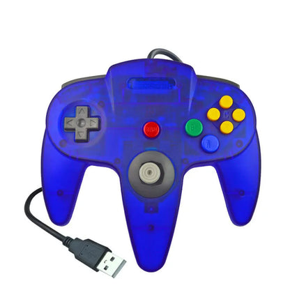 USB N64 game controller for PC with original Nintendo 64 three-pronged design and multiple colour options