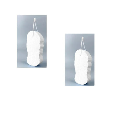 3D fish scale pattern bath sponge in white, grey, pink, or light blue for gentle exfoliation