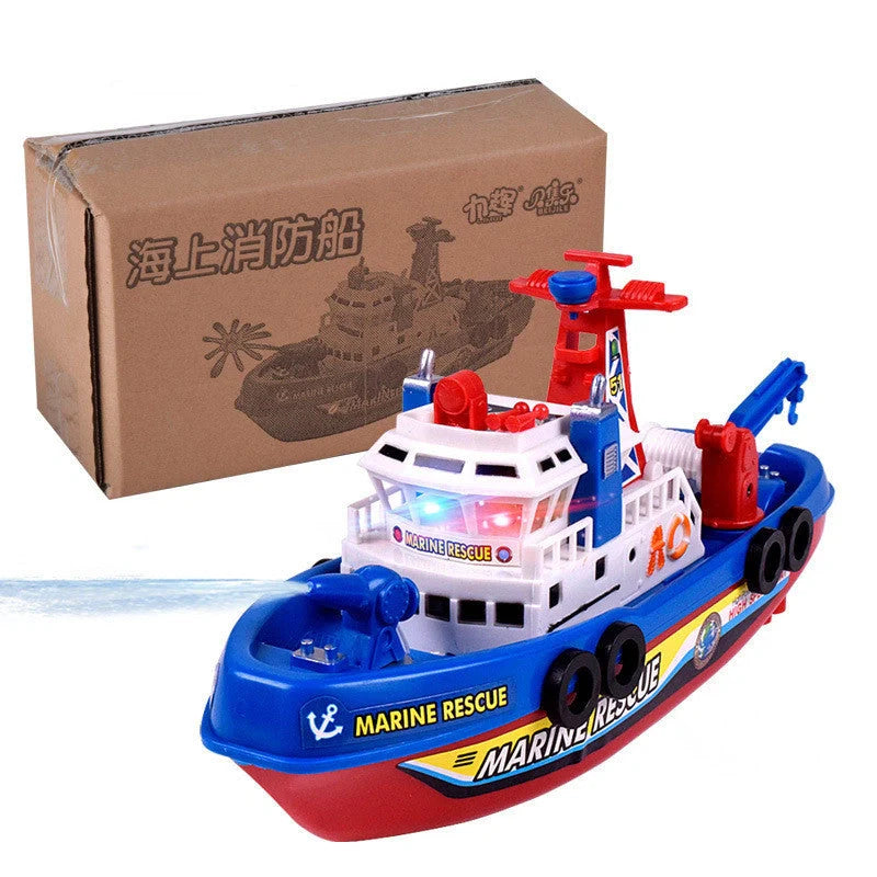 Electric penguin water jet boat toy with 3 sprinkling penguins for toddler bath time