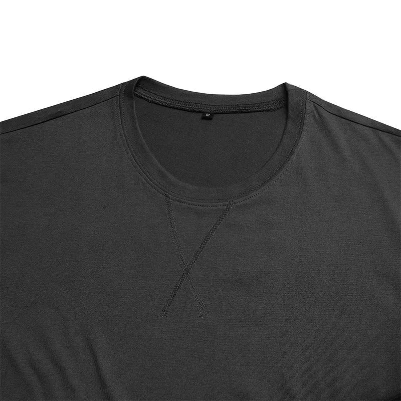 Men's short-sleeved t-shirt slim fit pullover in 100% cotton with US sizes S 2XL available in seven colours including Army Green Khaki Blue Pink Brown Dark Gray and Light Blue regular sleeve styling hip hop casual style
