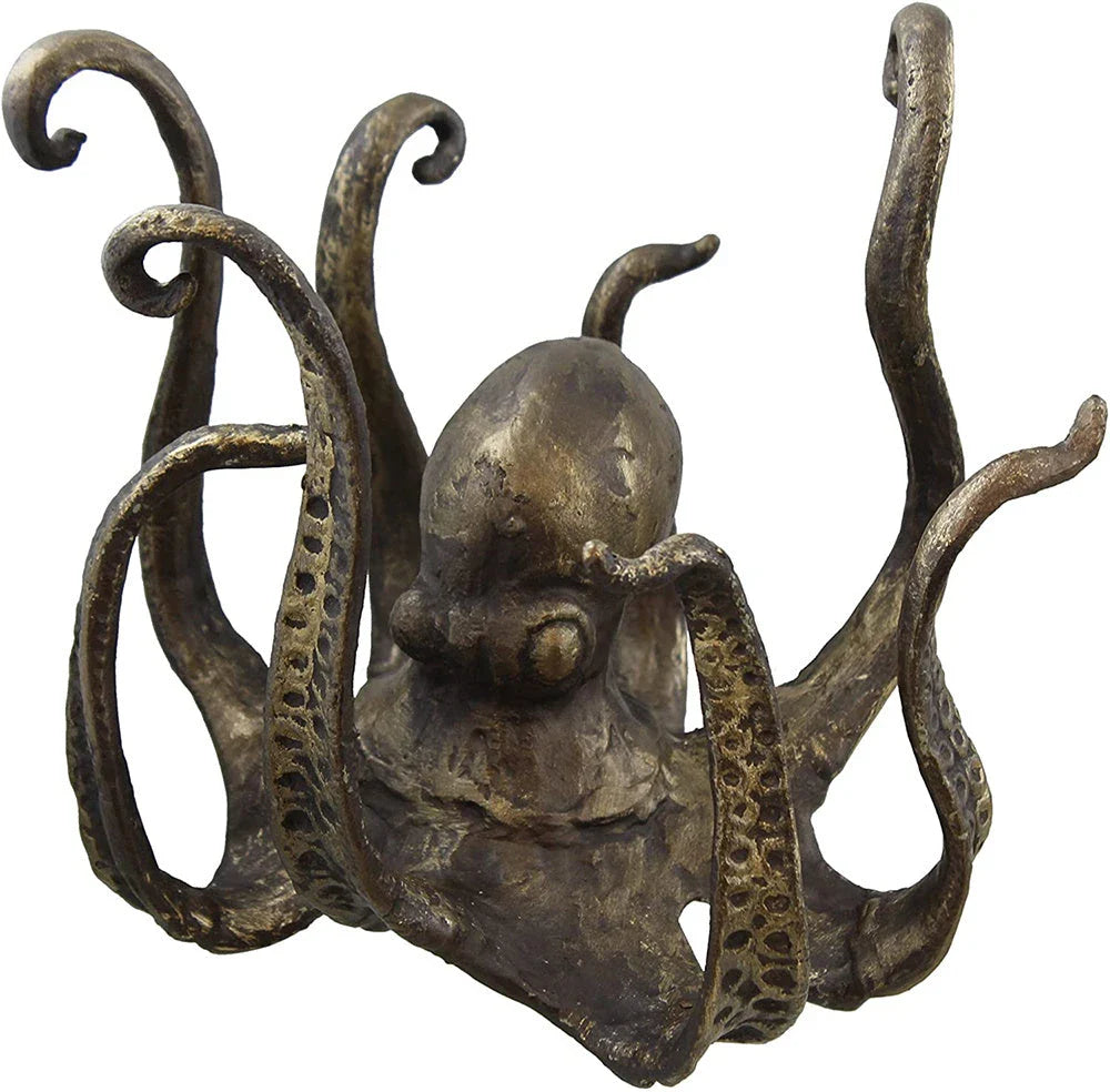 Decorative resin octopus tea cup holder with a lifelike design, perfect for adding a playful touch to your home or office decor