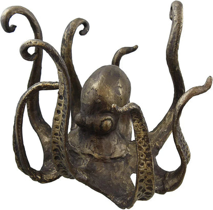 Decorative resin octopus tea cup holder with a lifelike design, perfect for adding a playful touch to your home or office decor