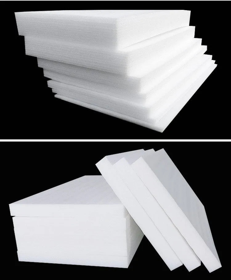 White EPE pearl cotton foam board sheet measuring 200cm by 100cm with 10mm thickness