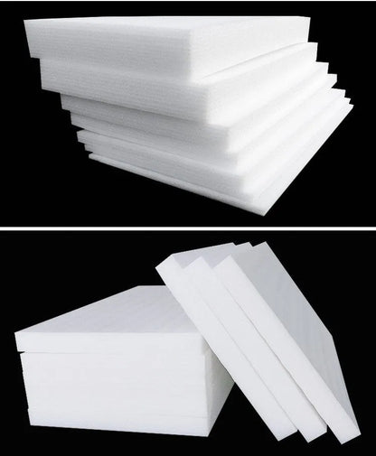 White EPE pearl cotton foam board sheet measuring 200cm by 100cm with 10mm thickness