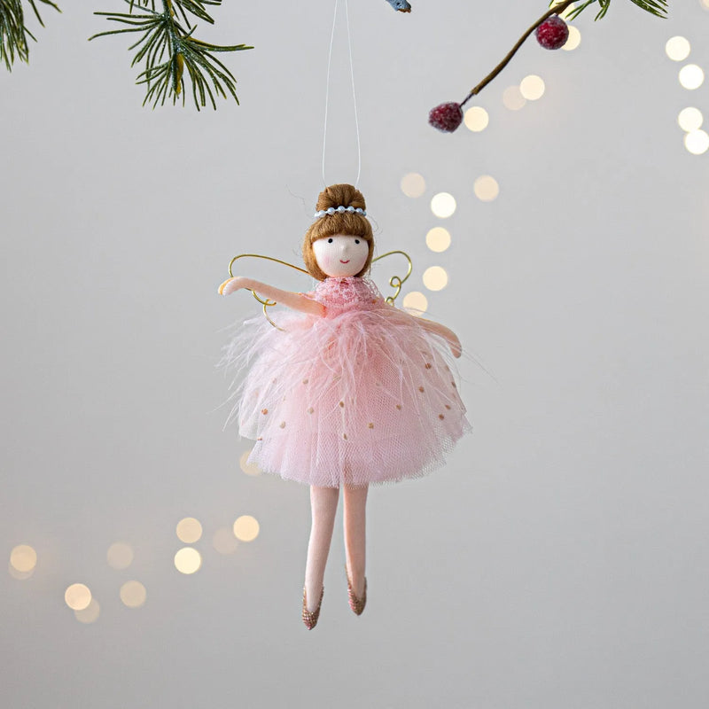 Plush angel doll pendant featuring a cute ballet girl doll in pink or white colour made from soft cloth material with a modern simplicity design for decorative hanging or children's play.