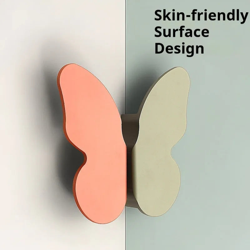 Children's room cabinet door handle butterfly cartoon style drawer wardrobe pull modern simplicity single hole or 32mm hole spacing options in brushed gold beige sweet bean paste cashmere grey dark grey orange red pure white light pink colours