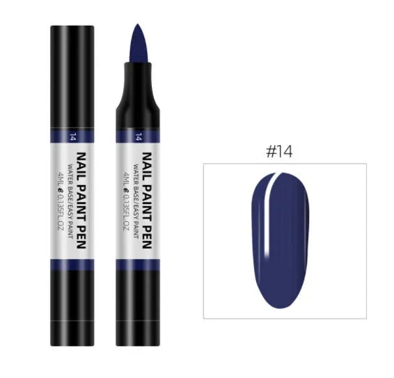 24 colour water-based nail polish painting pens for 3D nail art and flower designs