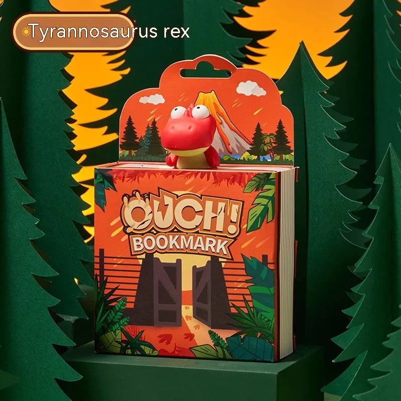 Animation style dinosaur bookmark with Tyrannosaurus Rex design for pupil stationery