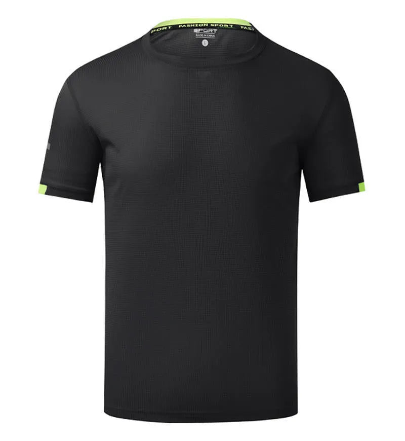 Ice silk quick-drying short sleeve shirt in solid colour with sports styling