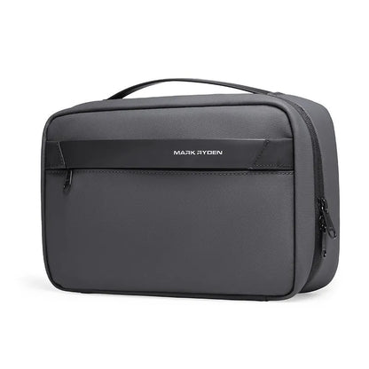 Men's portable toiletries storage bag with wet dry separation compartments in Oxford cloth