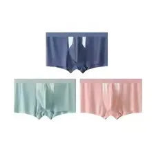 Ice silk underwear shorts with double-layer hole bag construction for dry wet separation