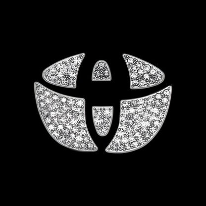 Zinc alloy diamond decorative sticker for Toyota car steering wheel centre