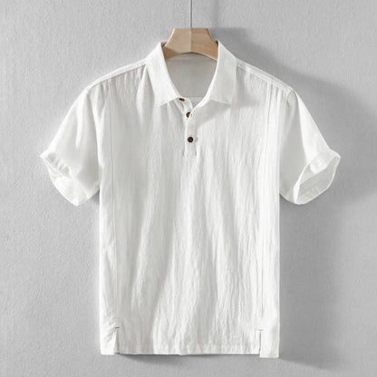 Men's cotton linen casual shirt in loose fit available in four solid colours