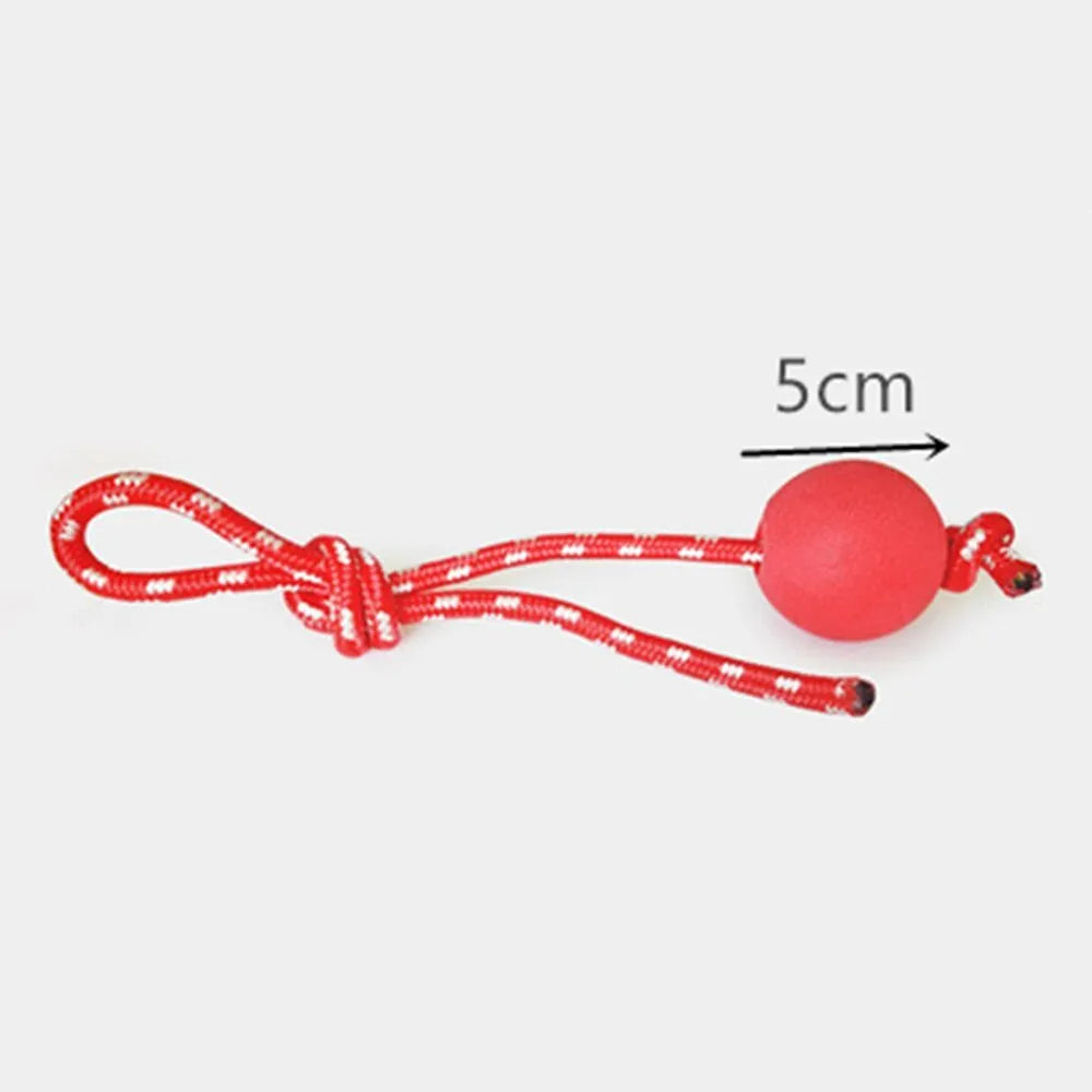 Dog biting sucker multifunction pet molar bite toy with rubber, TPR and cotton fibre rope in red, blue, green, orange or purple