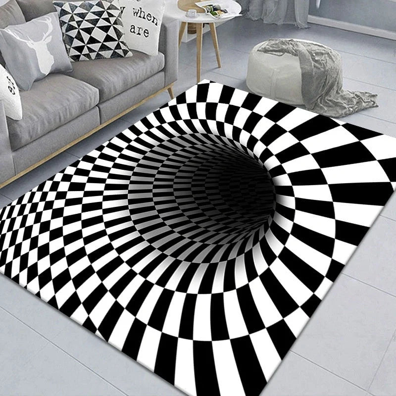 3D Geometric Stereoscopic Illusion Floor Mat in vibrant colours with non-slip base