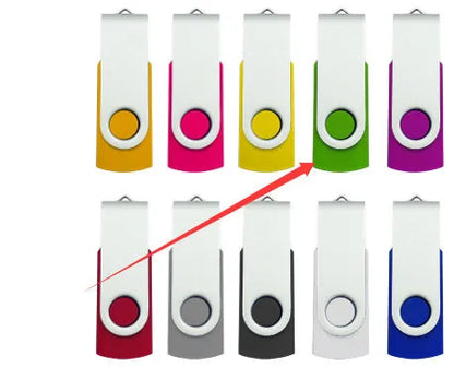 Rotating USB 2.0 flash drive with swivel mechanism in multiple colour options