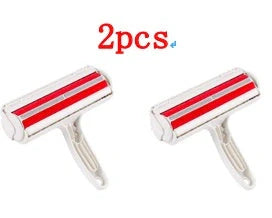 Efficient pet hair remover tool in red and blue for furniture and carpets