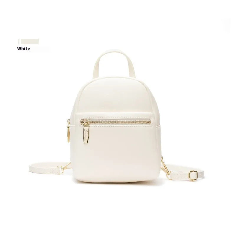 Soft PU mini backpack with three-dimensional pocket showing internal mobile phone bag organisation