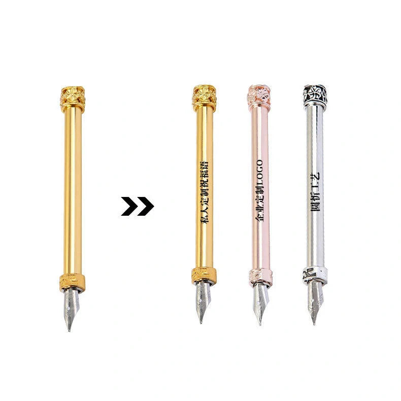 Elegant retro feather pen in a luxury gift box, featuring a sleek stainless steel casing and a stunning array of authentic feather designs.