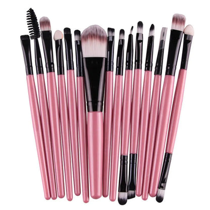 MAANGE 18-piece make-up and brush set with fan-shaped tools for blending and application