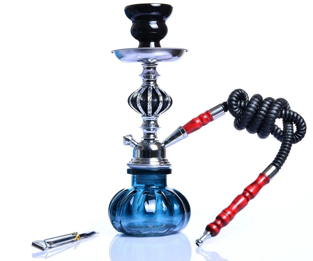 Arab Hookah Factory single tube glass tobacco pot in modern design with square 11.5cm base