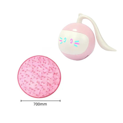 70cm nylon cat hunting cover with electric motion ball, available in pink or green, USB powered for indoor cats