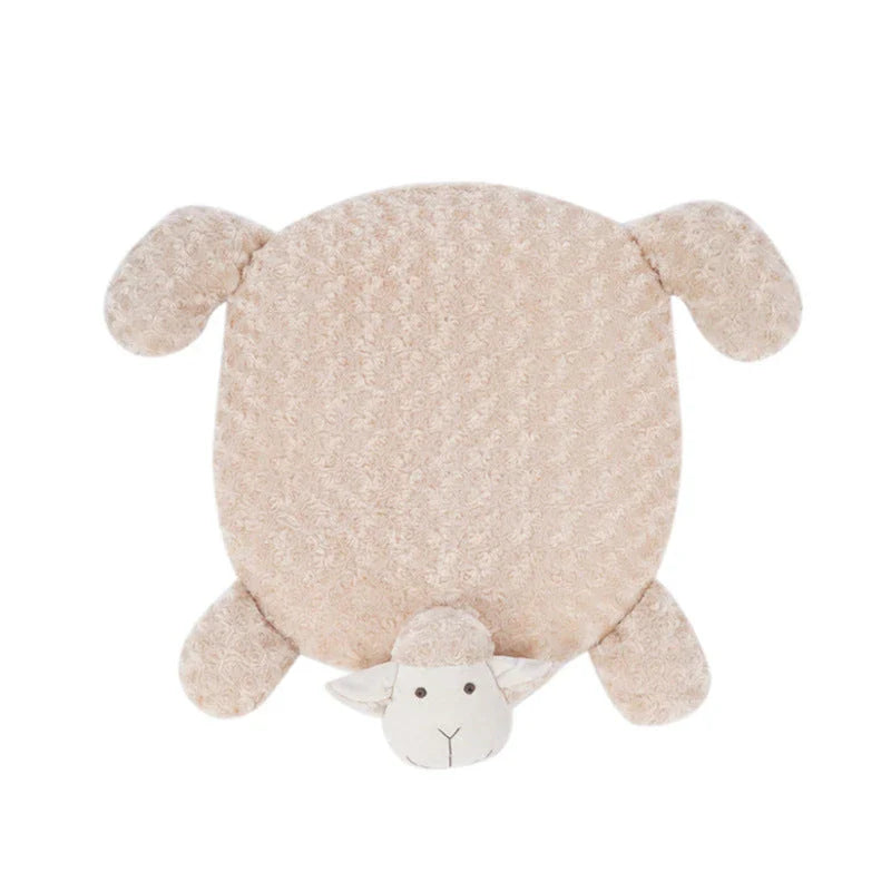 Cosy sheep-shaped plush carpet with soft, warm chenille fibres for comfortable home decor