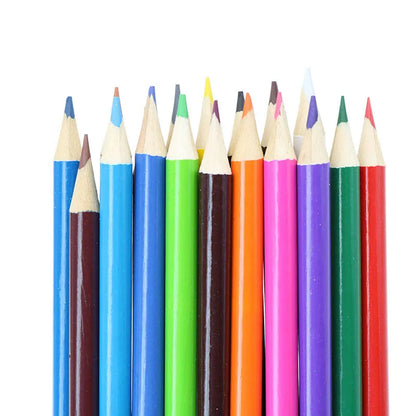 Children's wooden coloured pencils set of 12 with 0.8cm diameter and 2B lead hardness