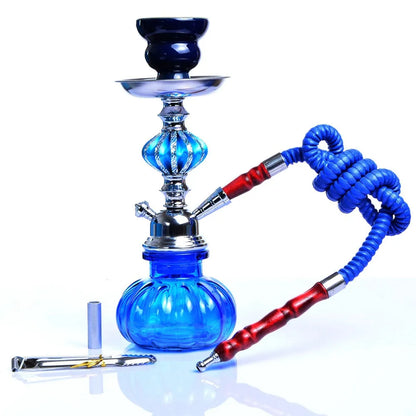 Arab Hookah Factory single tube glass tobacco pot in modern design with square 11.5cm base