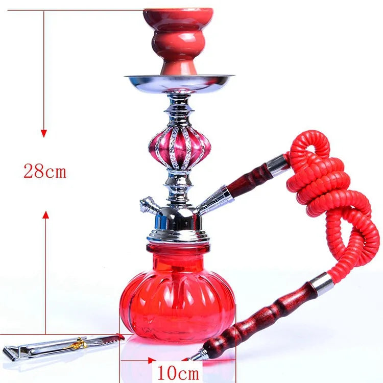Arab Hookah Factory single tube glass tobacco pot in modern design with square 11.5cm base