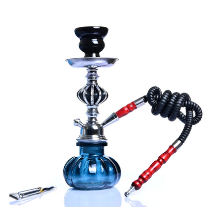 Arab Hookah Factory single tube glass tobacco pot in modern design with square 11.5cm base