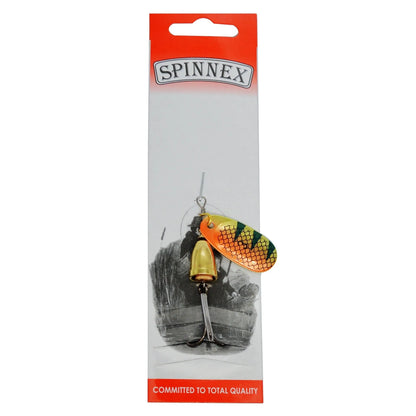 R composite rotating sequins copper bell fishing lure in seven colours showing 3# size and metal construction