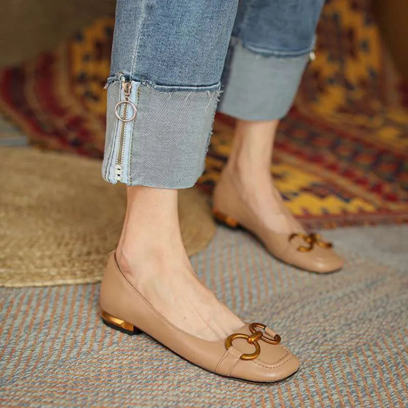 Women's Mary Jane style low heel pumps with square toe and shallow mouth design in multiple colours