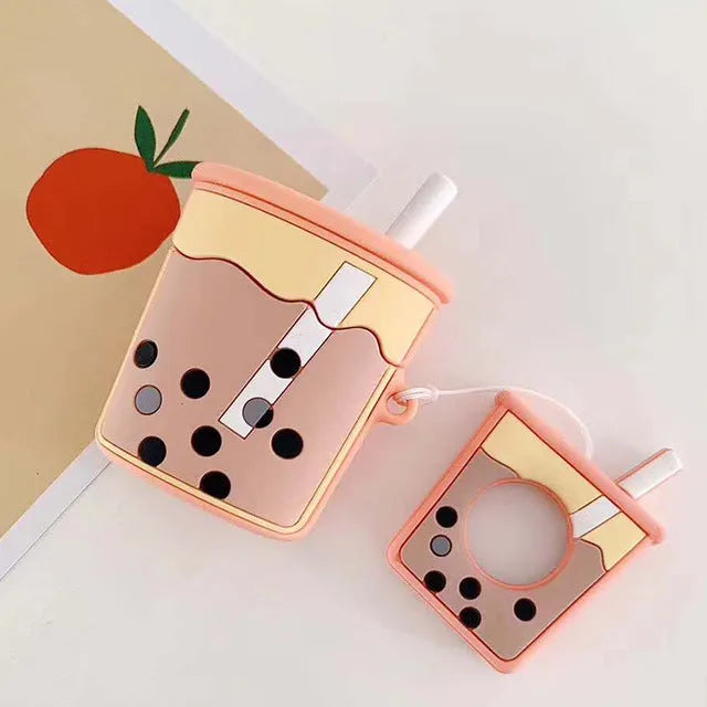 Silicone protective cover for AirPods second generation in green, orange, pink, and purple colours
