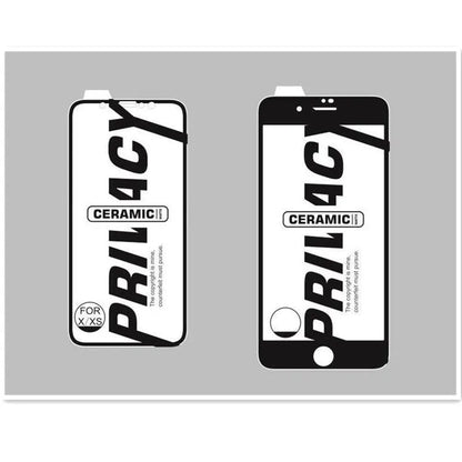 Black ceramic anti-peep privacy screen protector for iPhone with matte finish