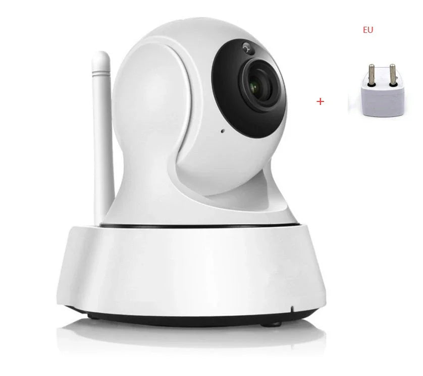 720p HD Wi-Fi home security camera with night vision and sleek, modern design