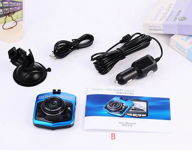Compact 1080P Dash Cam with Night Vision, G-Sensor, and Wide-Angle Lens