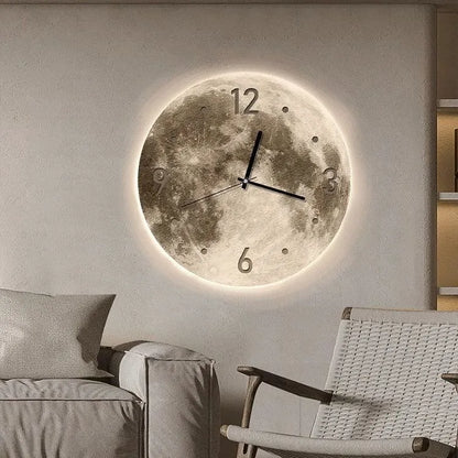 Modern wall clock with optional LED ambient light in 30cm, 40cm, or 50cm sizes.