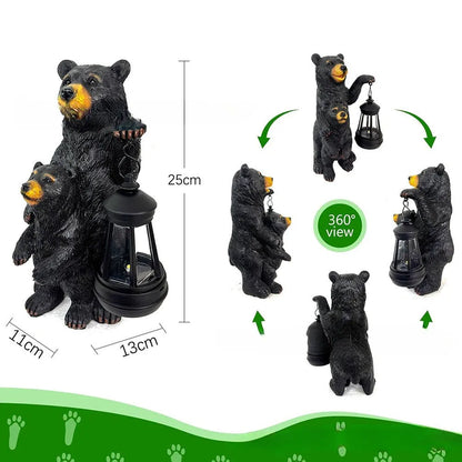 Resin bear lantern ornament in Black Bear or Grizzly Bear Mother and Child design, 1.2V, single pack