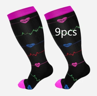 Premium plus size compression socks with breathable bamboo fibers, innovative compression technology, and stylish designs for active lifestyles