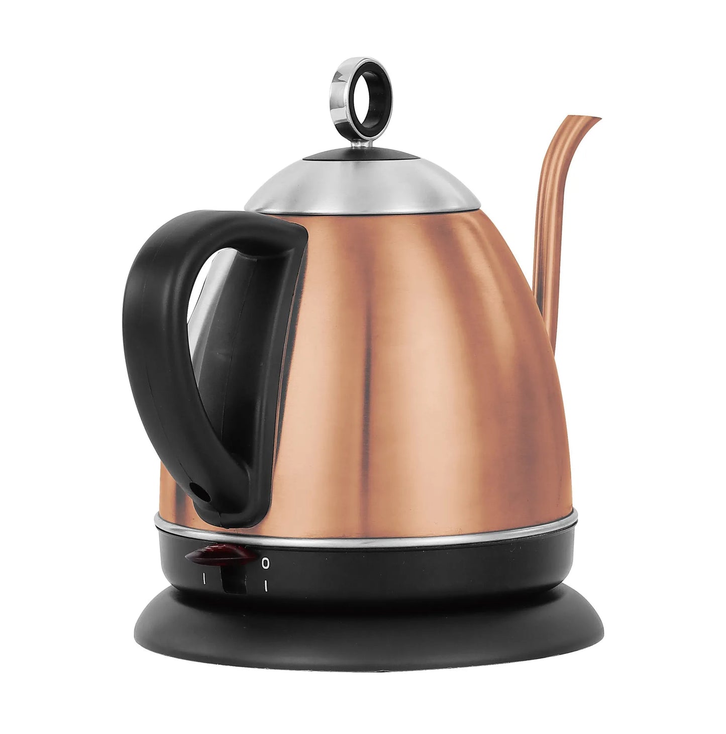 Full-automatic constant temperature mute kettle in gold colour with stainless steel construction and touch controls