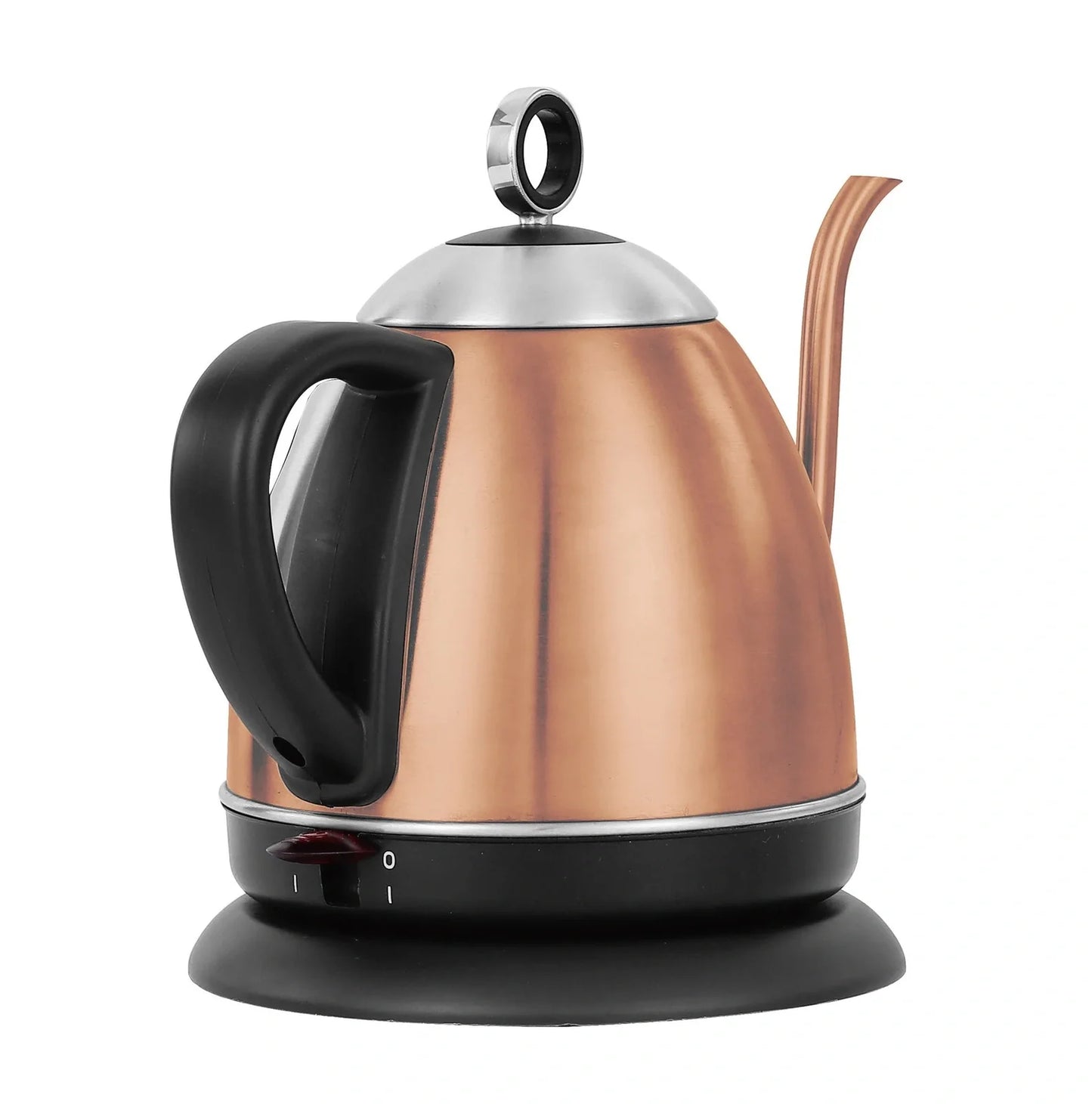 1L stainless steel kettle in gold with touch controls, auto shut-off, and 1.0L capacity for quick boiling