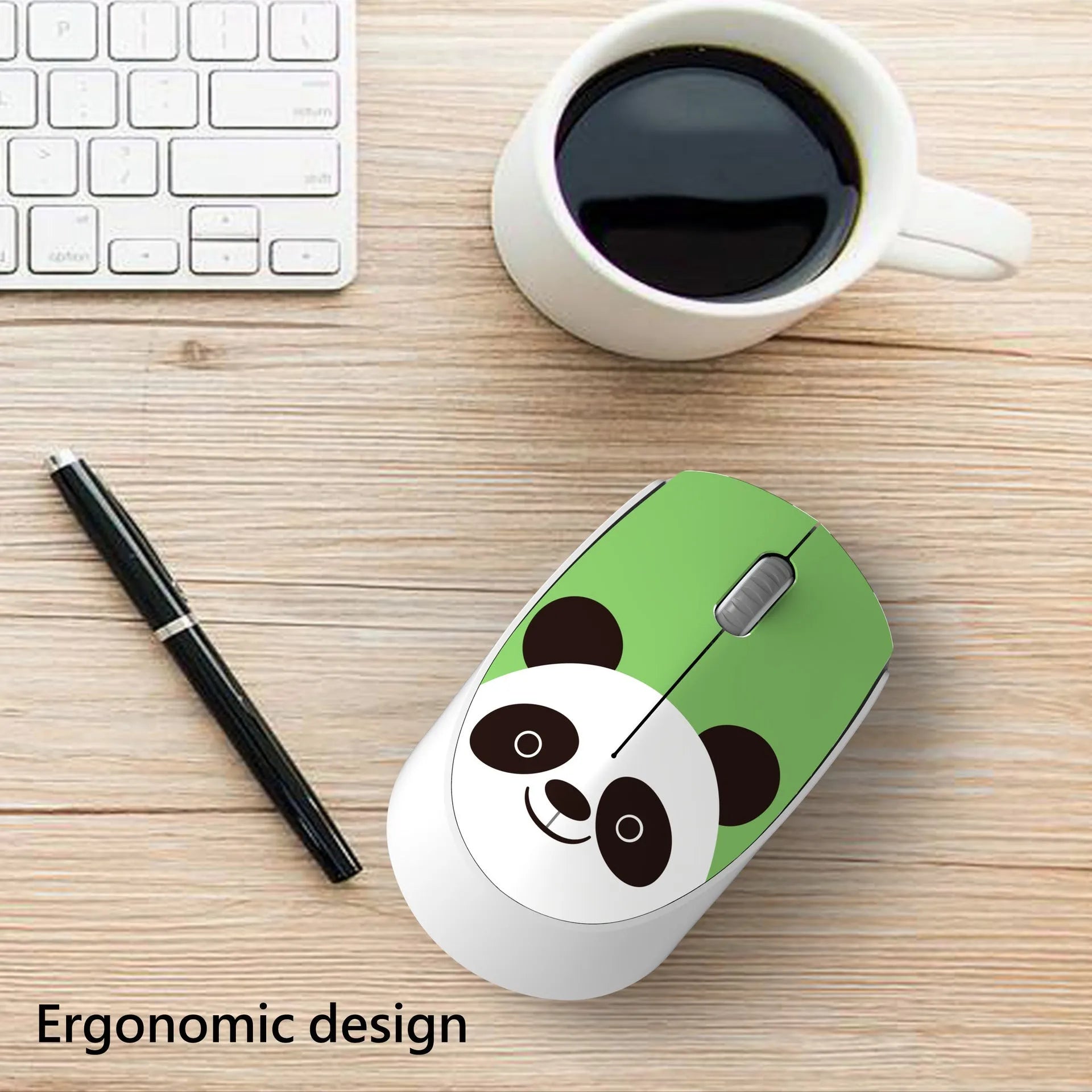 Wireless cartoon animal mini mouse showing compact dimensions and colourful design options including yellow tiger and blue rabbit variations