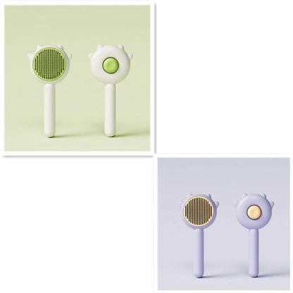 Premium pet grooming brush featuring dual-action hair removal and soothing massage for cats and dogs