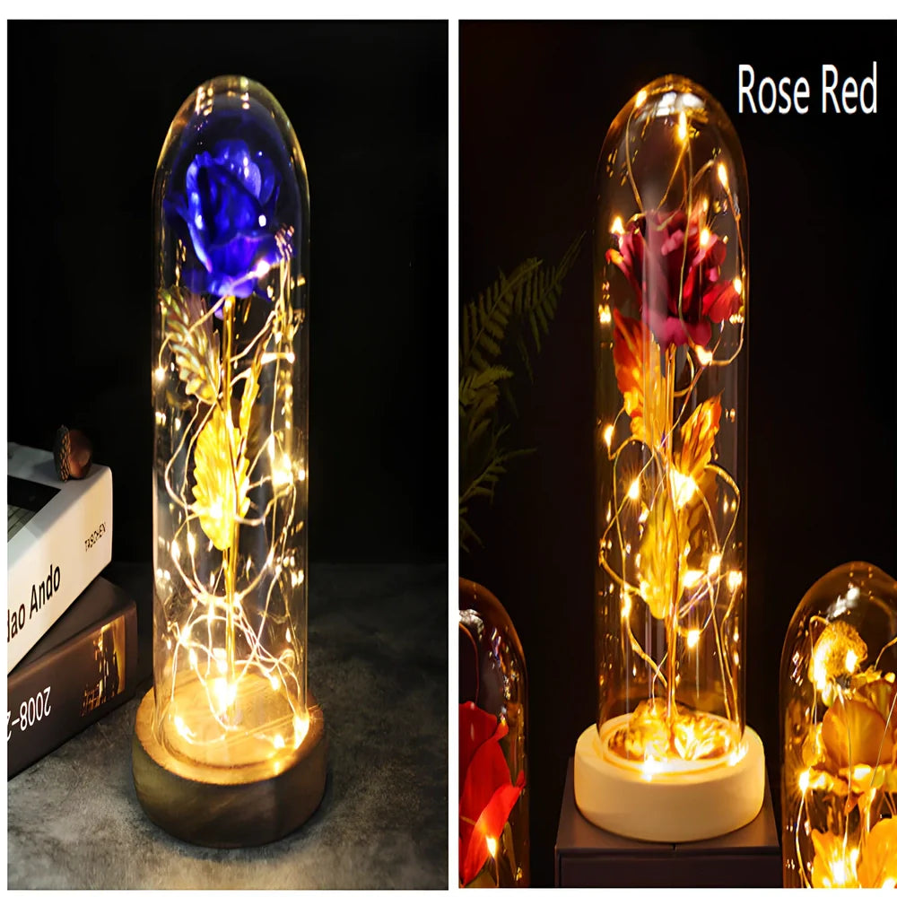 Little Prince Rose Glass Cover with 20cm diameter dome protecting plastic flower arrangement