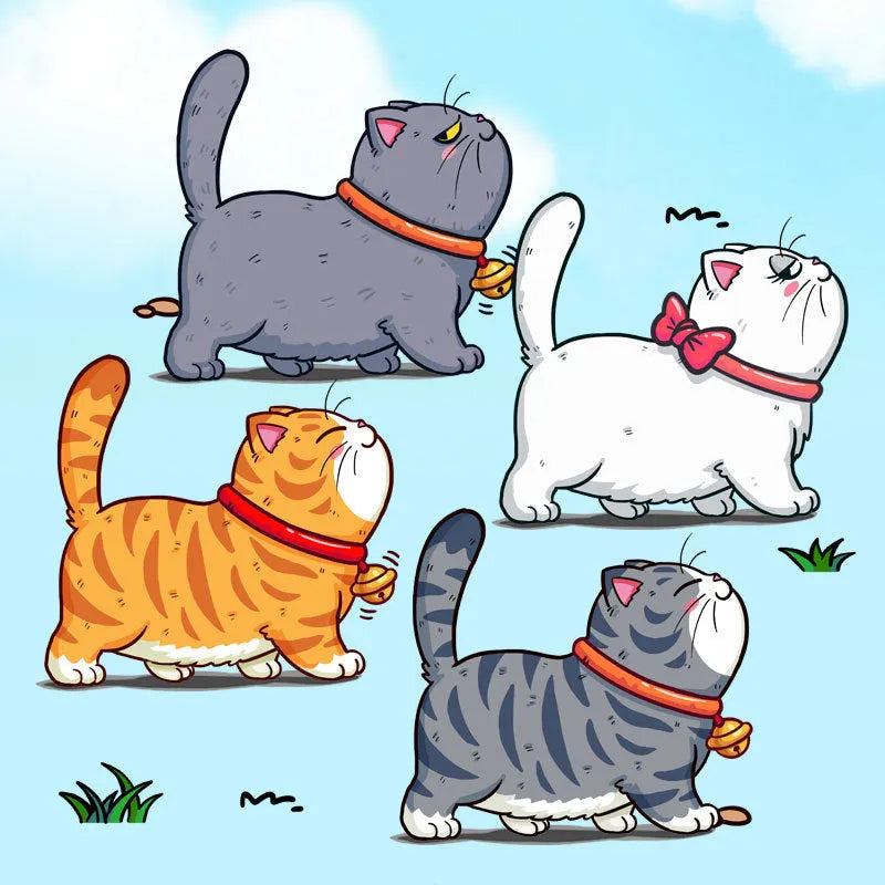 Climbing cats car sticker with five cats walking design on vehicle window, waterproof PVC material