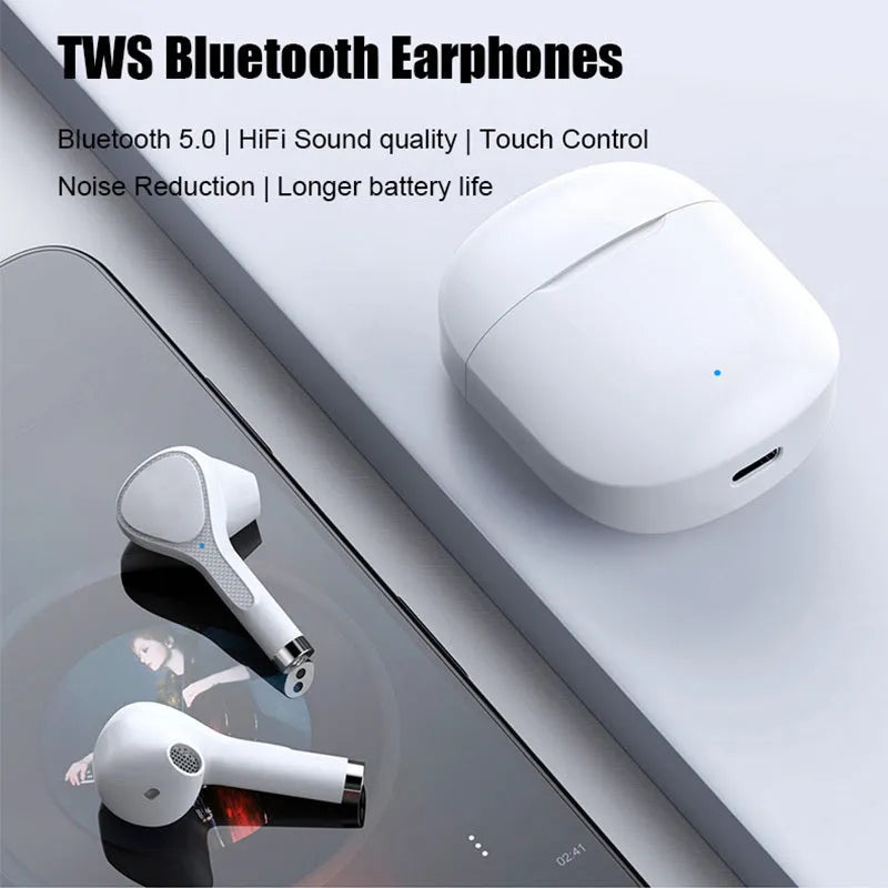 White true wireless Bluetooth 5.0 in-ear sports headset with charging box and Type-C interface