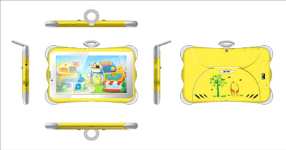 7-inch children's learning tablet in cartoon colours with built-in stand and 3G calling capability